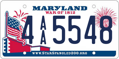 MD license plate 4AA5548
