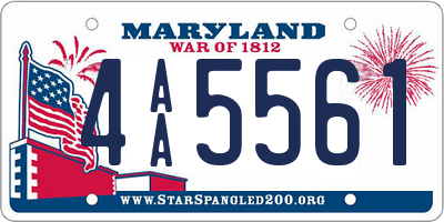 MD license plate 4AA5561