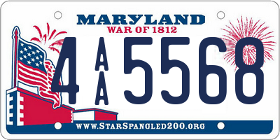 MD license plate 4AA5568