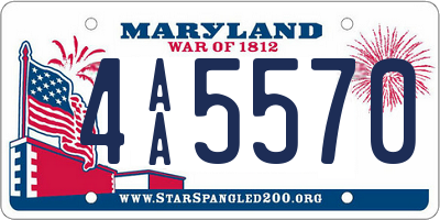 MD license plate 4AA5570