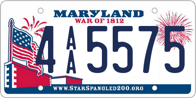 MD license plate 4AA5575