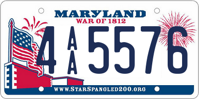 MD license plate 4AA5576