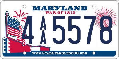 MD license plate 4AA5578