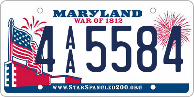 MD license plate 4AA5584