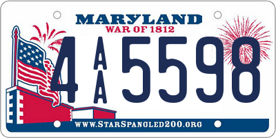 MD license plate 4AA5598