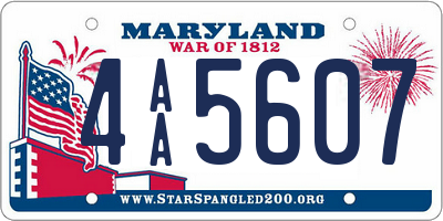 MD license plate 4AA5607