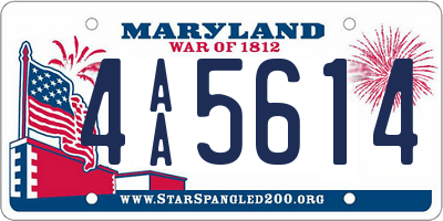 MD license plate 4AA5614