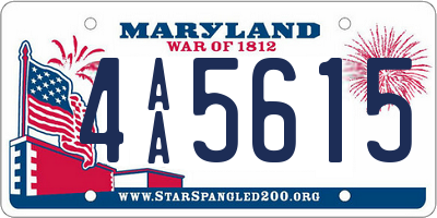 MD license plate 4AA5615