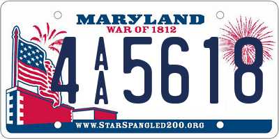 MD license plate 4AA5618