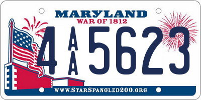 MD license plate 4AA5623