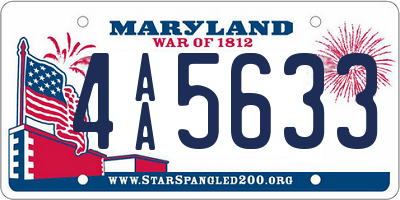 MD license plate 4AA5633