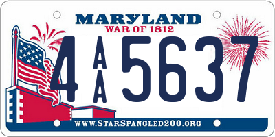 MD license plate 4AA5637