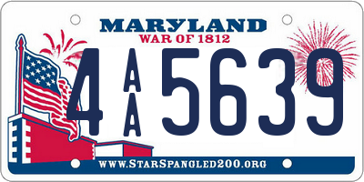 MD license plate 4AA5639