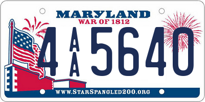 MD license plate 4AA5640