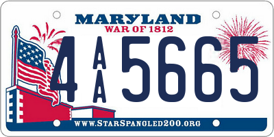 MD license plate 4AA5665