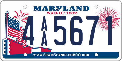 MD license plate 4AA5671