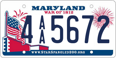 MD license plate 4AA5672