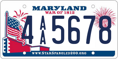 MD license plate 4AA5678