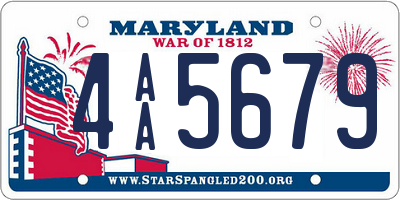 MD license plate 4AA5679