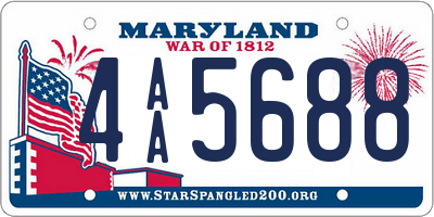 MD license plate 4AA5688