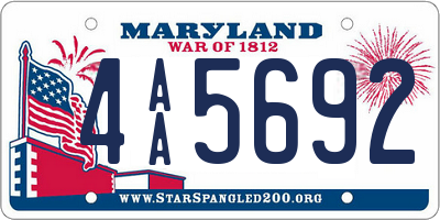 MD license plate 4AA5692