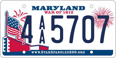 MD license plate 4AA5707