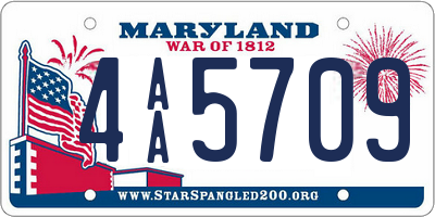 MD license plate 4AA5709