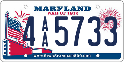 MD license plate 4AA5733