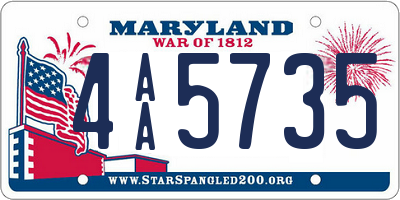 MD license plate 4AA5735