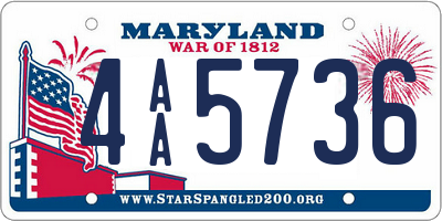 MD license plate 4AA5736