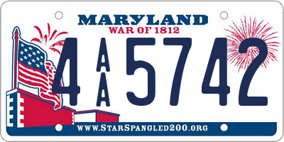 MD license plate 4AA5742
