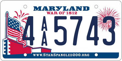 MD license plate 4AA5743