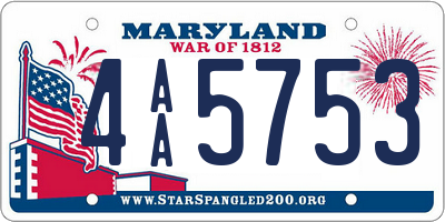 MD license plate 4AA5753