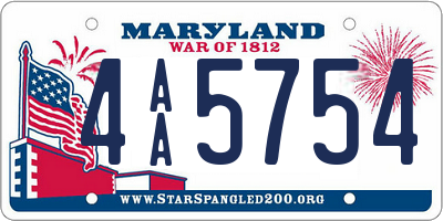 MD license plate 4AA5754