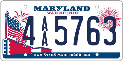MD license plate 4AA5763