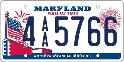 MD license plate 4AA5766