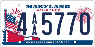 MD license plate 4AA5770