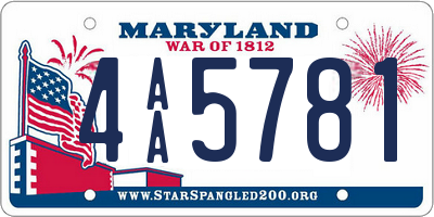 MD license plate 4AA5781