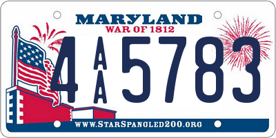 MD license plate 4AA5783