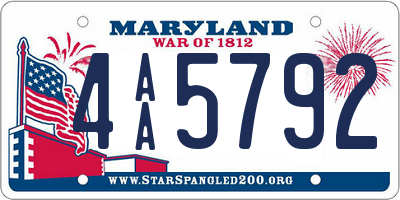 MD license plate 4AA5792