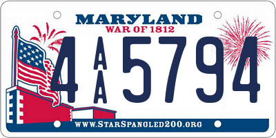 MD license plate 4AA5794