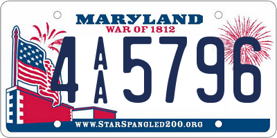 MD license plate 4AA5796