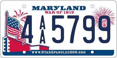 MD license plate 4AA5799