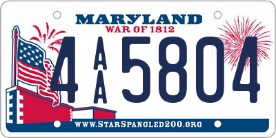 MD license plate 4AA5804