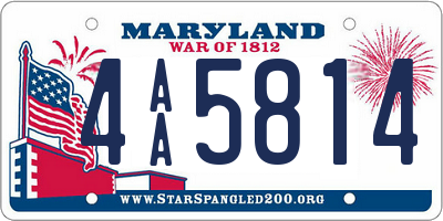 MD license plate 4AA5814