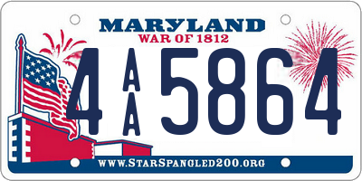 MD license plate 4AA5864