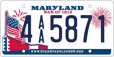 MD license plate 4AA5871