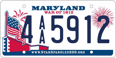 MD license plate 4AA5912
