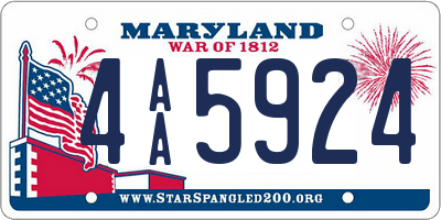 MD license plate 4AA5924