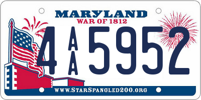 MD license plate 4AA5952